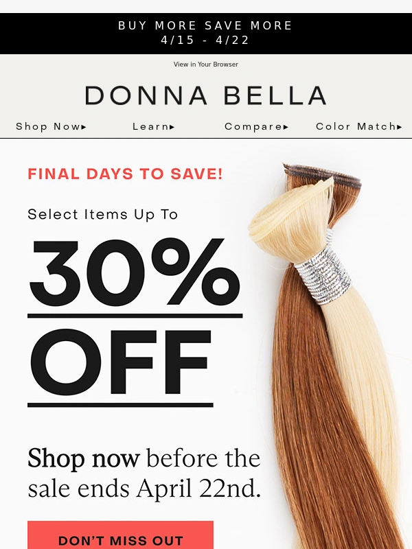 Donna Bella Hair - Ending Soon: Buy More,Save More