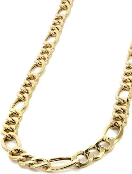 Gold Chain Mens Solid Figaro Chain 10K/14K Gold