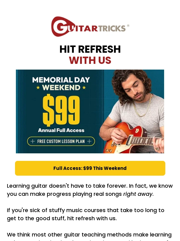 Guitar Tricks - Hit refresh on your guitar lessons ?