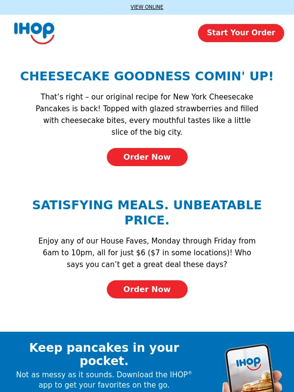 IHOP - Our original New York Cheesecake Pancake recipe is back!