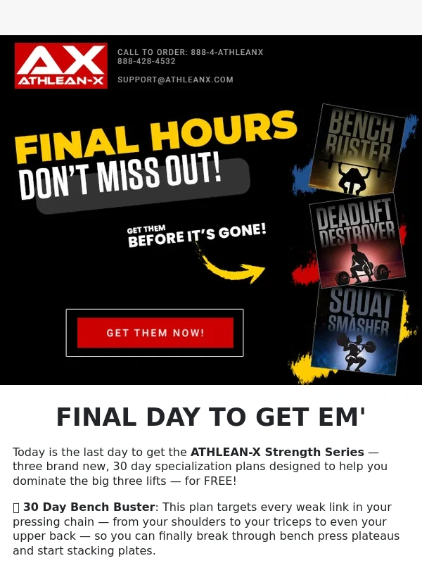 ATHLEAN X - Last Day to Claim Your Free Bonus (DETAILS INSIDE)