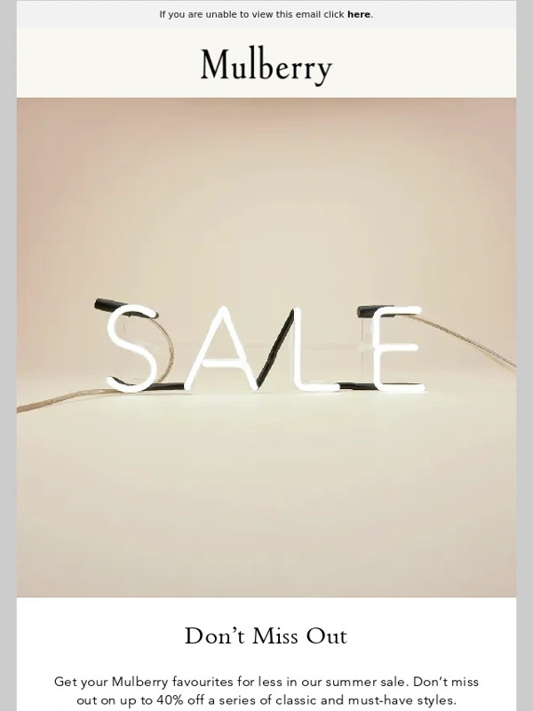 Mulberry - Don’t miss the Mulberry Summer Sale