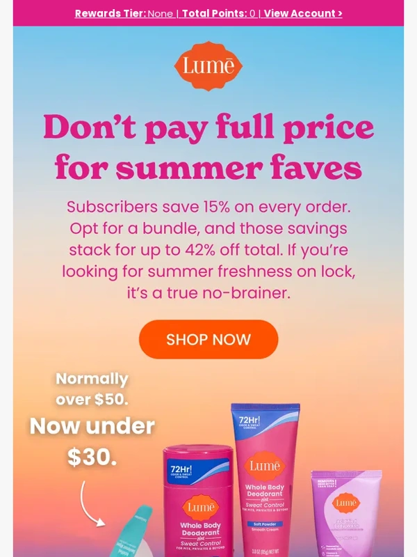 Lume Deodorant - 42% off summer faves?! ☀️?‍♀️