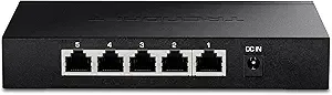 TRENDnet - 5-Port Unmanaged 2.5G Gaming Switch, 5 x 2.5GBASE-T Ports, 25Gbps Switching Capacity, Black