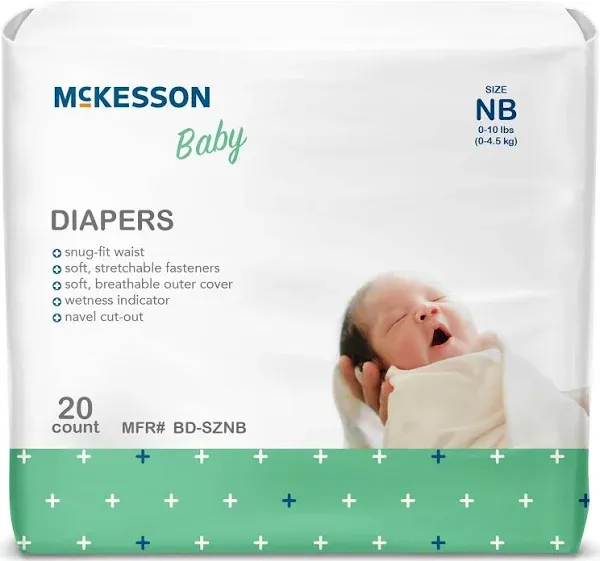 McKesson Baby Diapers Newborn Case of 120
