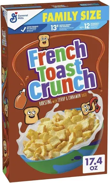 French Toast Crunch Breakfast Cereal Family Size