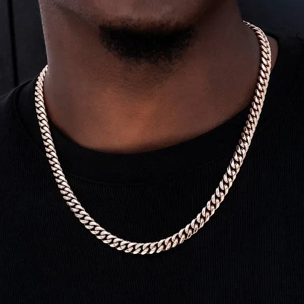 GLD Miami Cuban Link Necklace in 14K Rose Gold