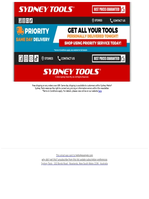 Sydney Tools - Easter Sale EXTENDED! ? Score up to $2000 in Bonus Points! Shop In-Store or Online Today!