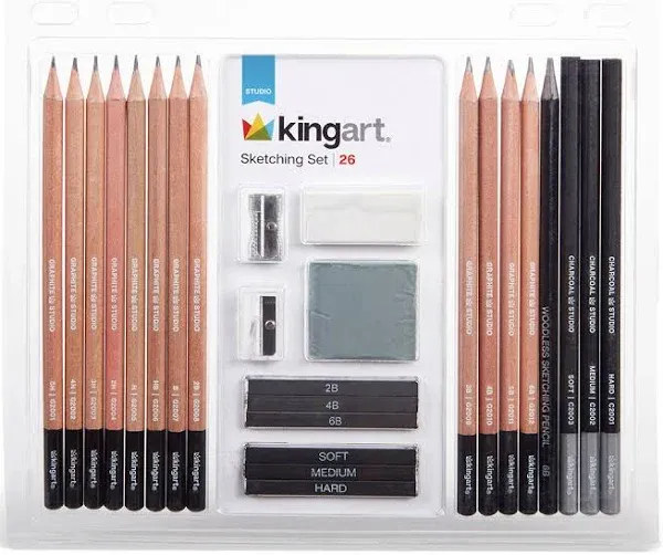 Kingart Pro Artist Sketching and Drawing Pencil Kit