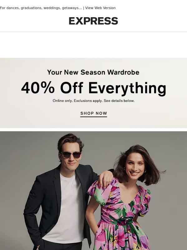 Express - 40% off dresses for every event