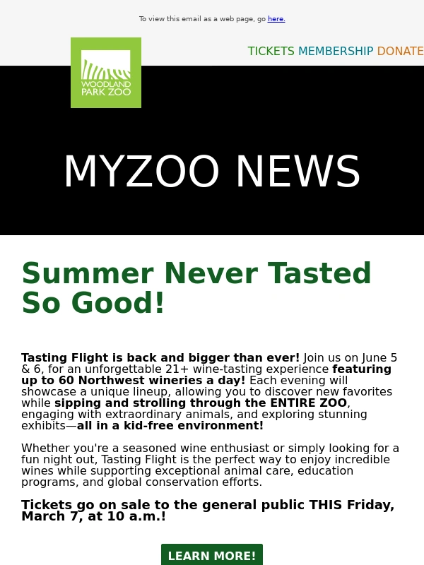 Woodland Park Zoo - Uncork the Fun: Tasting Flight Returns June 5 & 6—Tickets on Sale Soon!