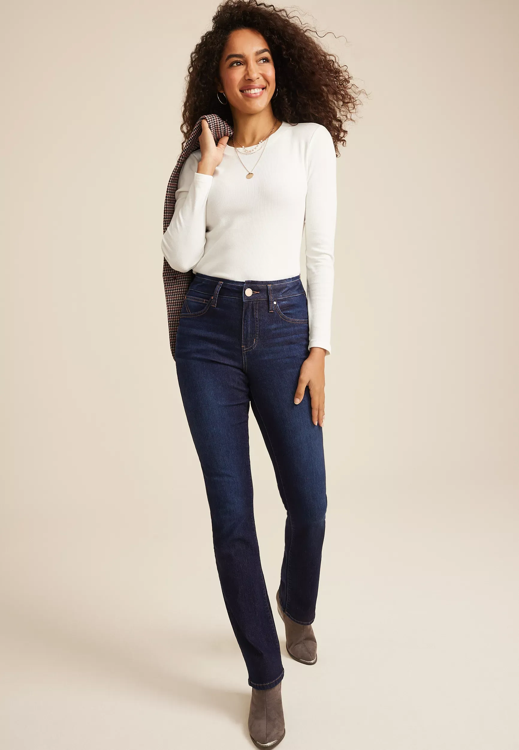 Maurices Women's Everflex™ No Gap High Rise Slim Bootcut Jeans Blue  - 4