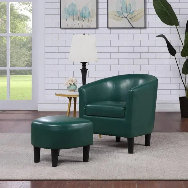 Convenience Concepts Churchill Accent Chair with Ottoman