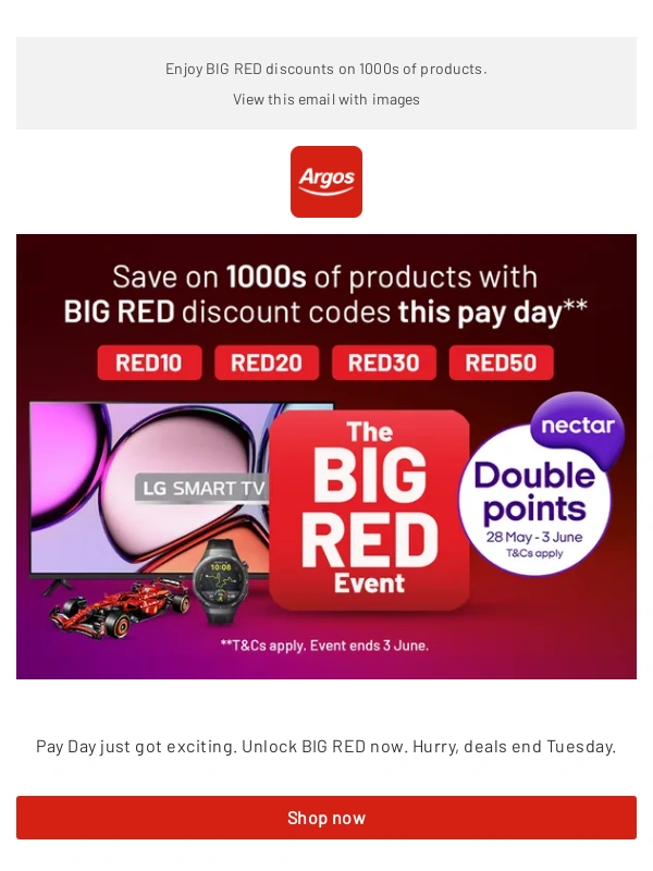Argos - ? This Pay Day,your savings just got bigger ?