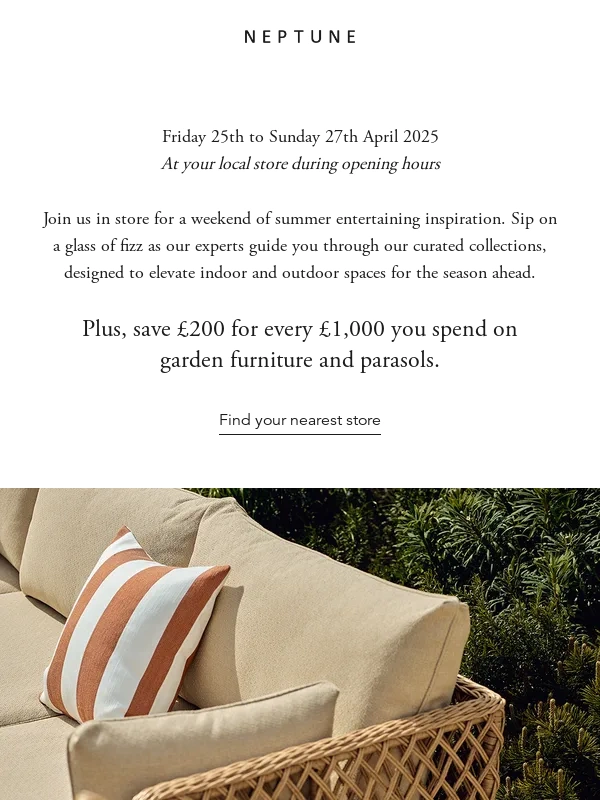 Neptune - Your invited to our in-store event