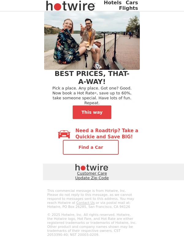Hotwire - Hit the road,Jack* *also people not called Jack