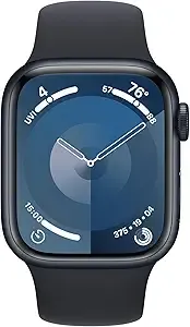Apple Watch Series 9 [GPS, 41mm] - Midnight Aluminum Case with Midnight Sport Band S/M (Renewed…