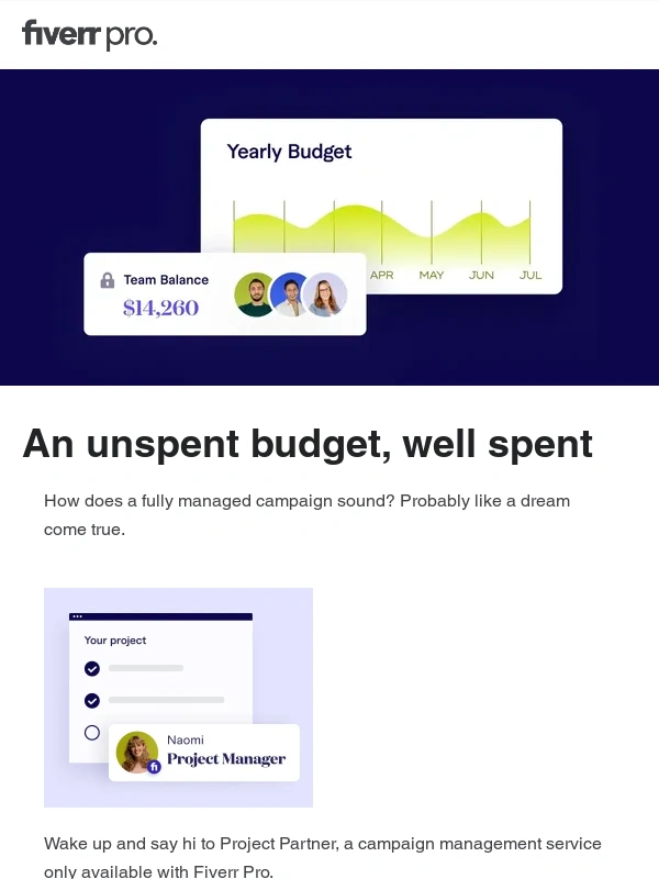Fiverr - Prepay for Project Partner to manage your project