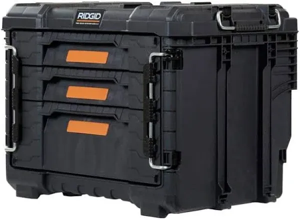 RIDGID Pro Gear System Gen 2.0 XL 3-Drawer Durable Hand Tool Box with Dividers