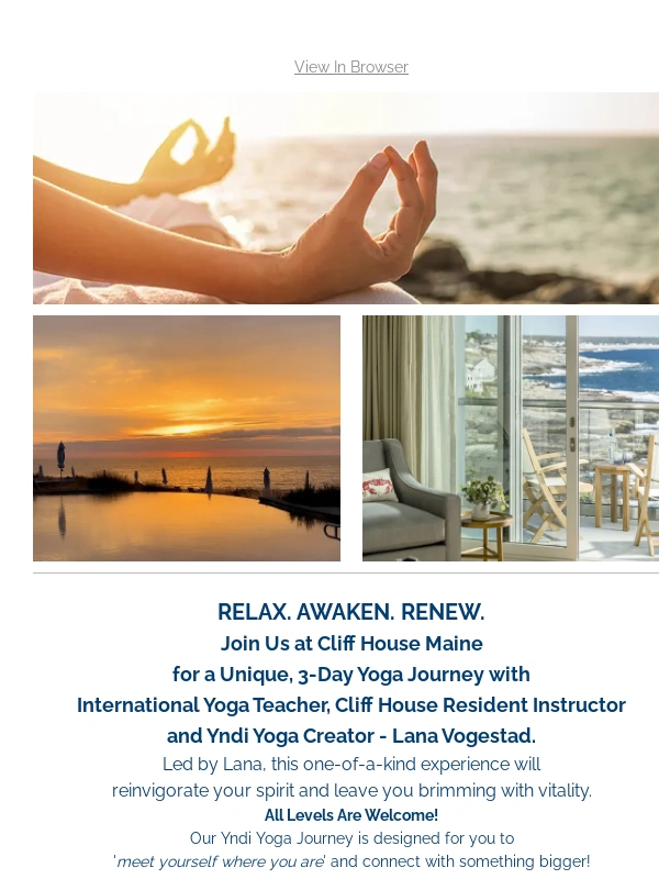 Cliff House Maine - Join Us For A 3-Day Yoga Journey