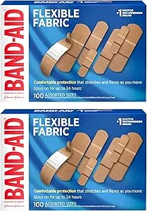 Band-Aid Flexible Fabric Adhesive Bandages, 100 Count - 2 Pack