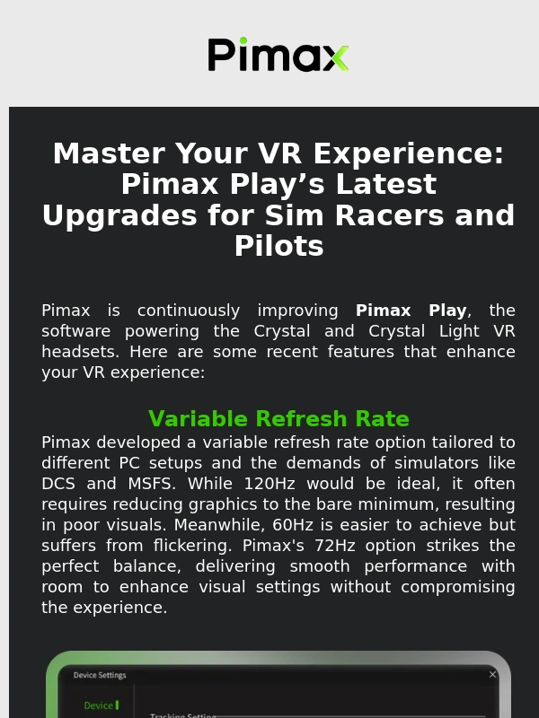 Pimax VR - 50% Off Comfort Topstrap - Unlock Your Best VR Experience: Recent Crystal Light Features for Sim Racers & Pilots