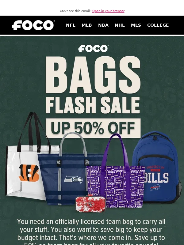 FOCO - Big savings on bags! ?