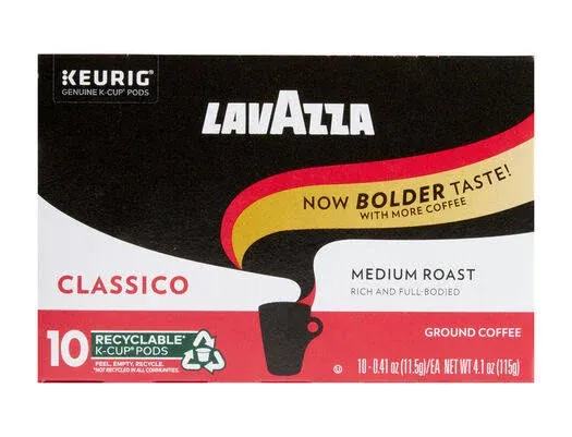 Lavazza Classico Medium Roast K-Cup Coffee Pods 10 Pack