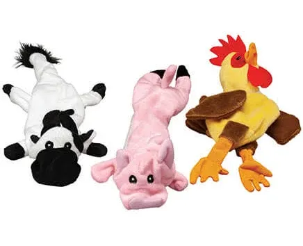 Stuffing Free Farm Animal Dog Toys Set of 3