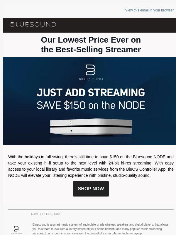 Bluesound - Ending soon! $150 off the NODE