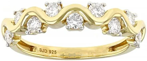 14K Yellow Gold Moissanite Band Ring