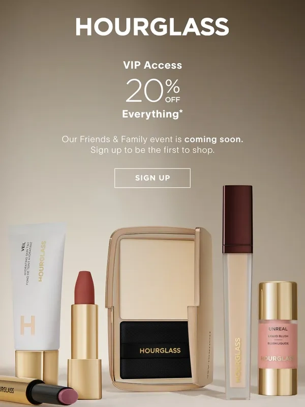 Hourglass Cosmetics - Coming Soon: 20% Off Everything