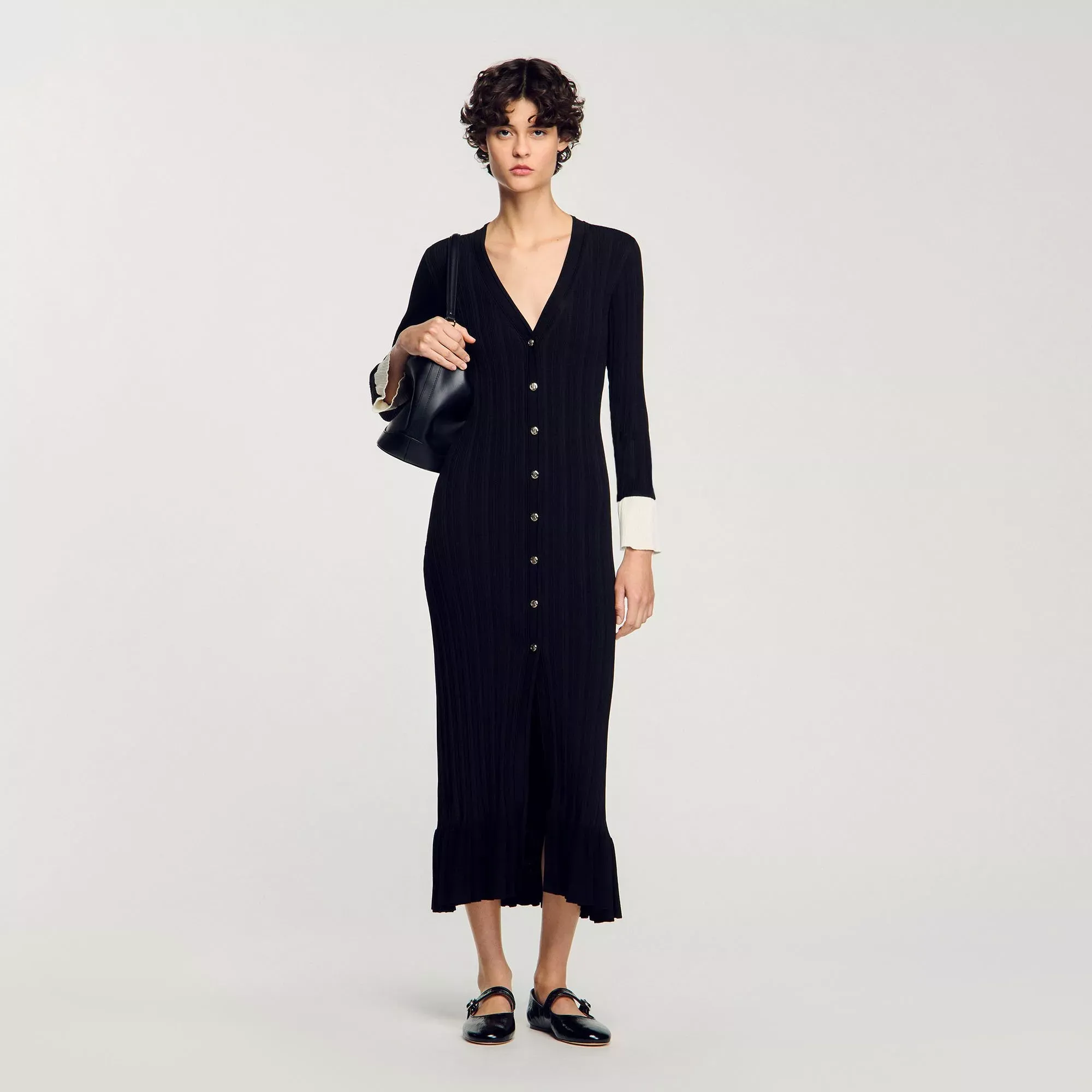 Sandro Two-tone knit maxi dress - female - 2