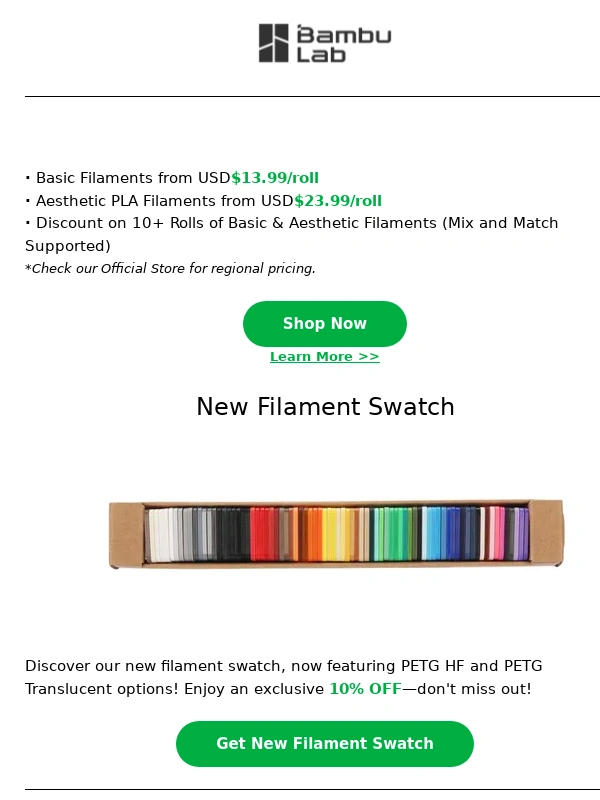 Bambu Lab - Discount: Filaments and Accessoris/Spare Parts Sale!