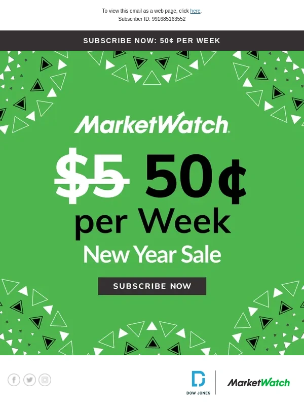 MarketWatch - MarketWatch’s New Year Sale Starts Now: 50¢/WK