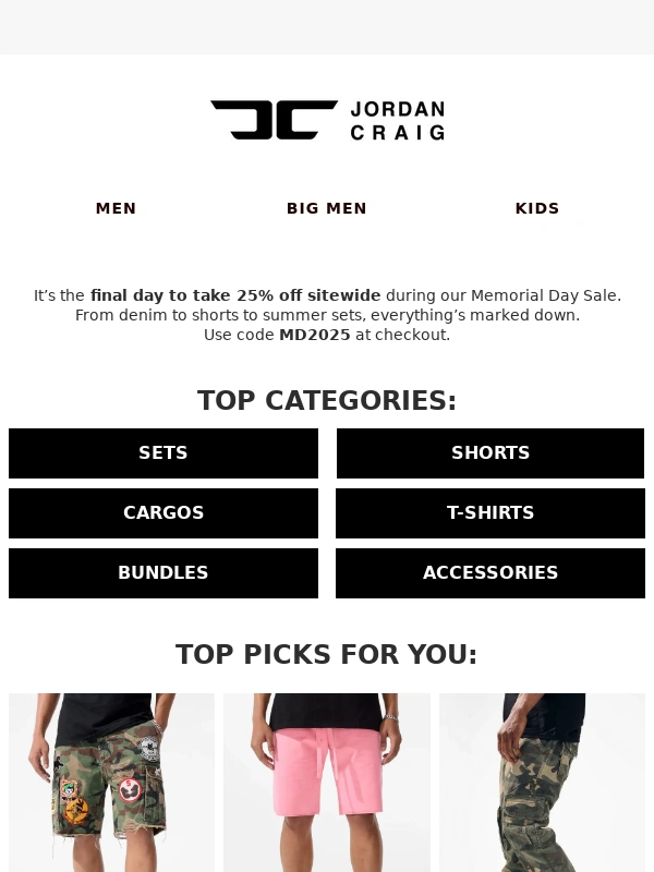 Jordan Craig - 25% Off Sitewide Ends Today ??