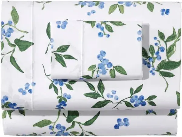 Jess Franks Blueberry Print Percale Sheet Set Collection