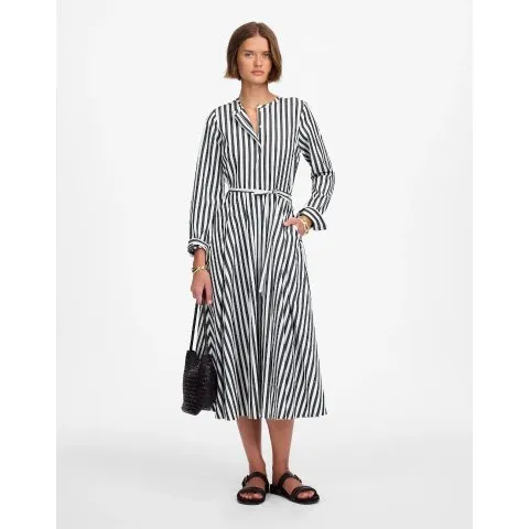 Madewell Tie-Waist Midi Shirtdress in Stripe