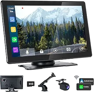Aliestfdno 9" Touchscreen Wireless CarPlay with 4K Dash Cam