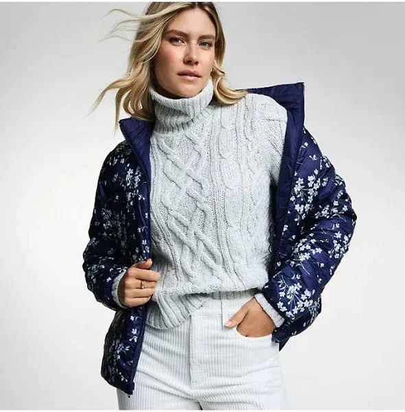 Lands' End Women's Wanderweight Reversible Packable Down Jacket