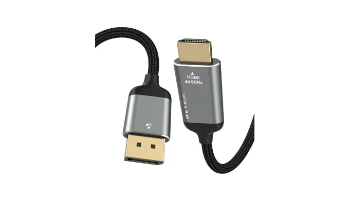 LEKVKM DisplayPort to HDMI Cable 6ft, DP to HDMI 4K60Hz 1080P, Braided/Alum Shell/Optimal Chip Solution,Thunderbolt 2 to HDMI Cable for MacBook Air/Pro,Dock,Monitor,Projector and More