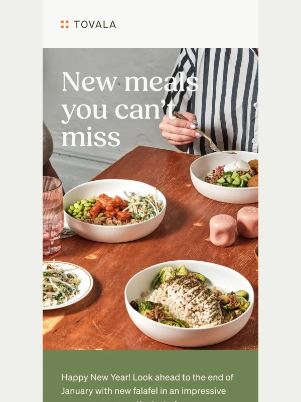 Tovala - NEW! Falafel wrap,shrimp curry bowl & more