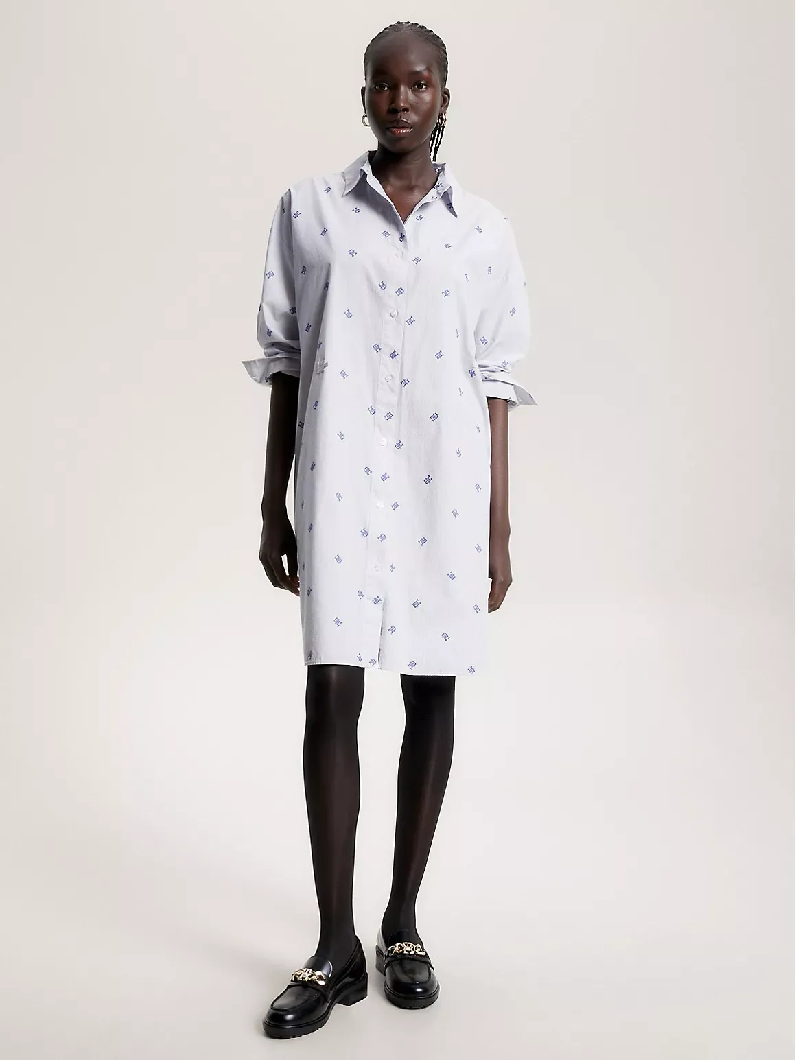 Tommy Hilfiger Women's Ithaca Stripe Monogram Shirtdress - White - 2