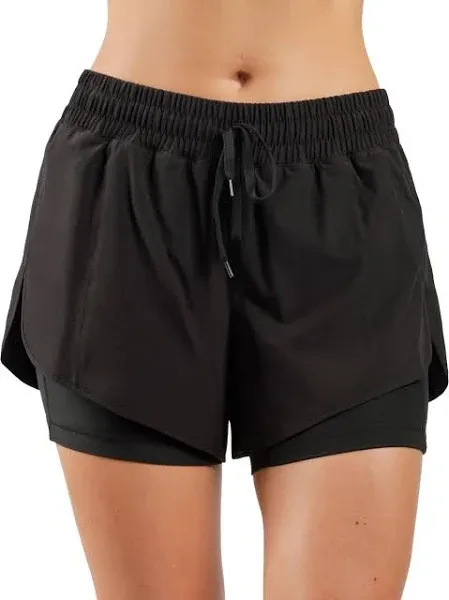90 Degree by Reflex Women's 2-in-1 Running Shorts