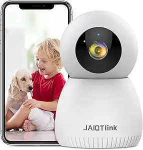 Indoor Camera - 5G & 2.4G WiFi Pet Camera, 360° Pan&Tilt, Night Vision, Motion Detection, 2 Way Audio, SD or Cloud Storage, Work with Alexa, White