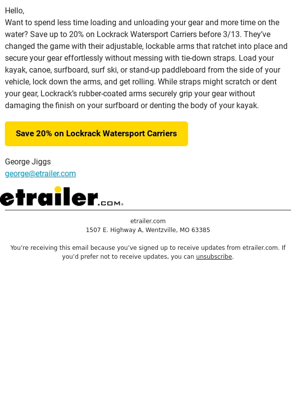 etrailer.com - Save 20% on this Game-Changing Watersports Rack