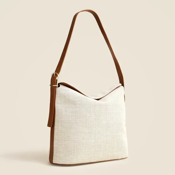 J.Crew Berkeley Shoulder Bucket Bag in Spanish Canvas