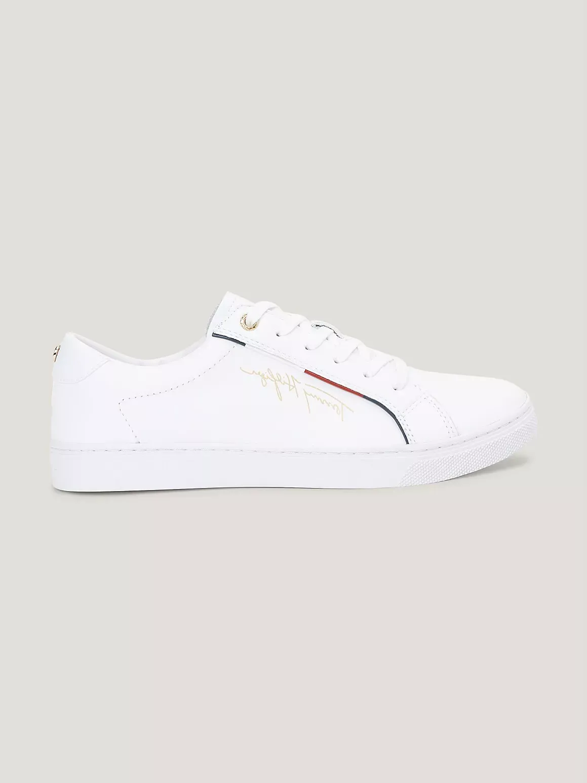 Tommy Hilfiger Women's Tommy Signature Leather Sneaker - White - US 9 / EU 40