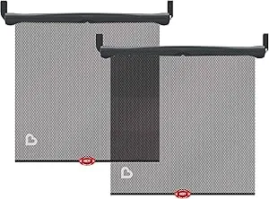 Munchkin Brica Sun Safety Car Window Shade with Heat Alert, Helps Block UVA/UVB Rays, 2 Pack, Black