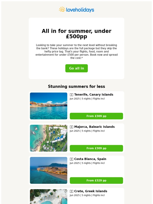 Love Holidays - All inclusive under £500pp? This way ?